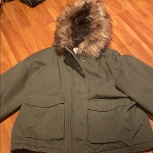 aeropostale green fur coat